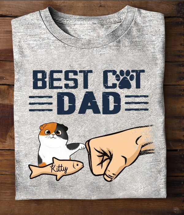 Best Cat Dad Personalized Shirt, Personalized Gift for Cat Lovers, Cat Mom, Cat Dad - TS277PS05 Hot on Sale