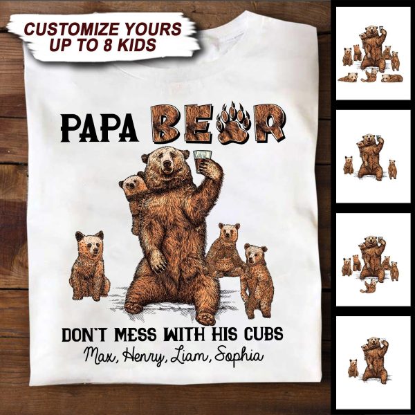 Father Don t Mess With His Cubs Personalized Shirt, Personalized Gift for Dad, Papa, Parents, Father, Grandfather - TS281PS05 For Sale - Image 2