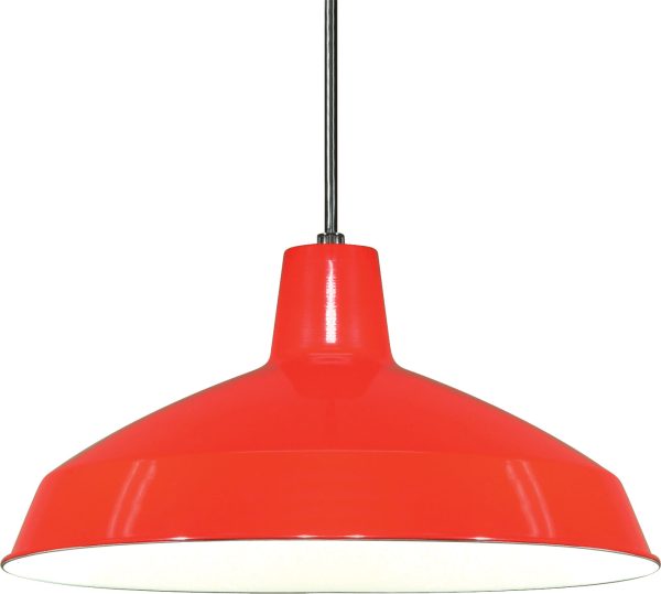 1-Light Hanging Mounted Outdoor Light Fixture in Red Finish Hot on Sale